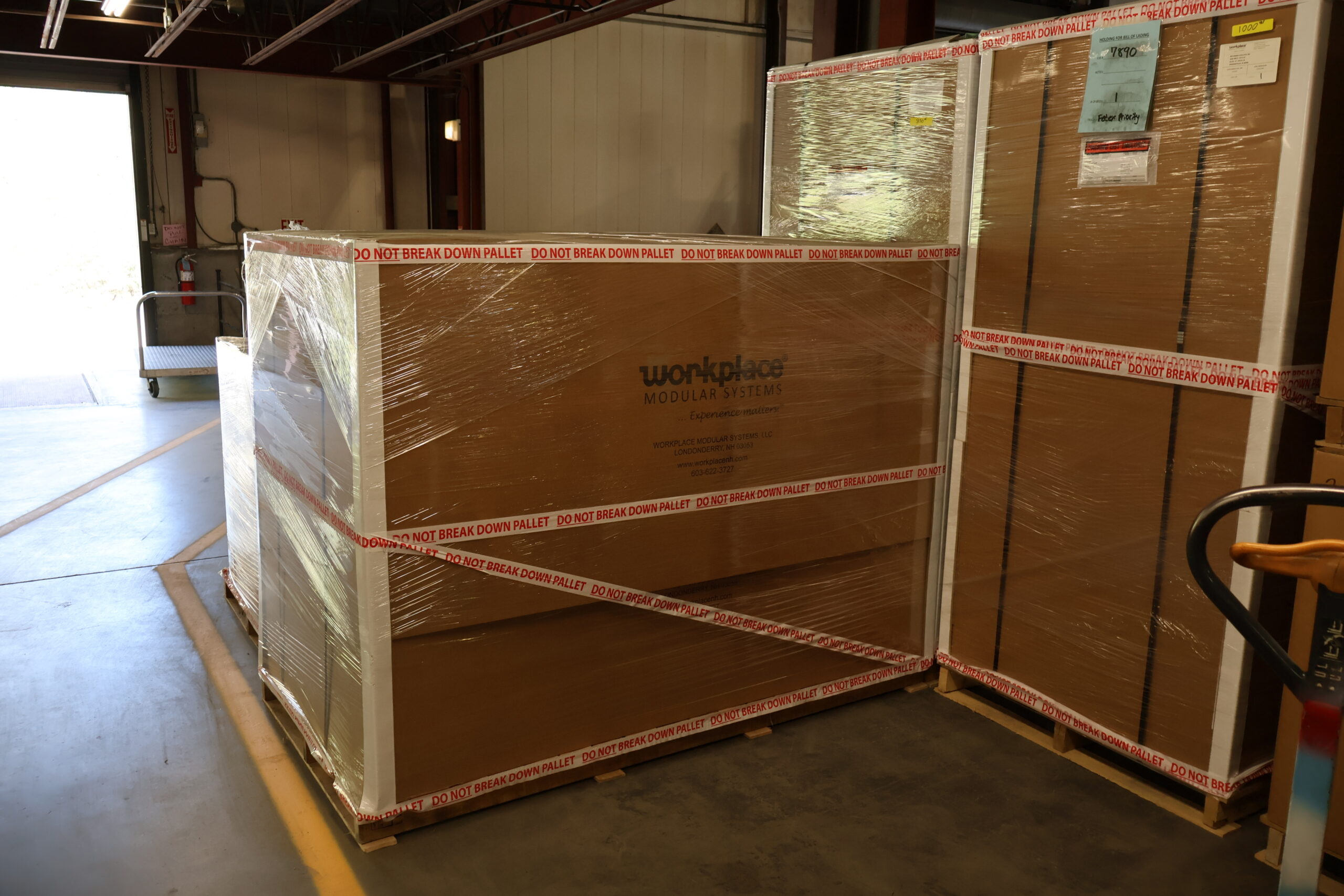 Workstation shipment prepared for delivery